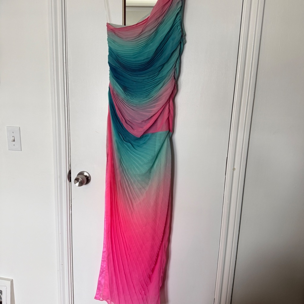 Rococo Sand Luca Ombré Pleated One-shoulder dress - M - Picture 4 of 8